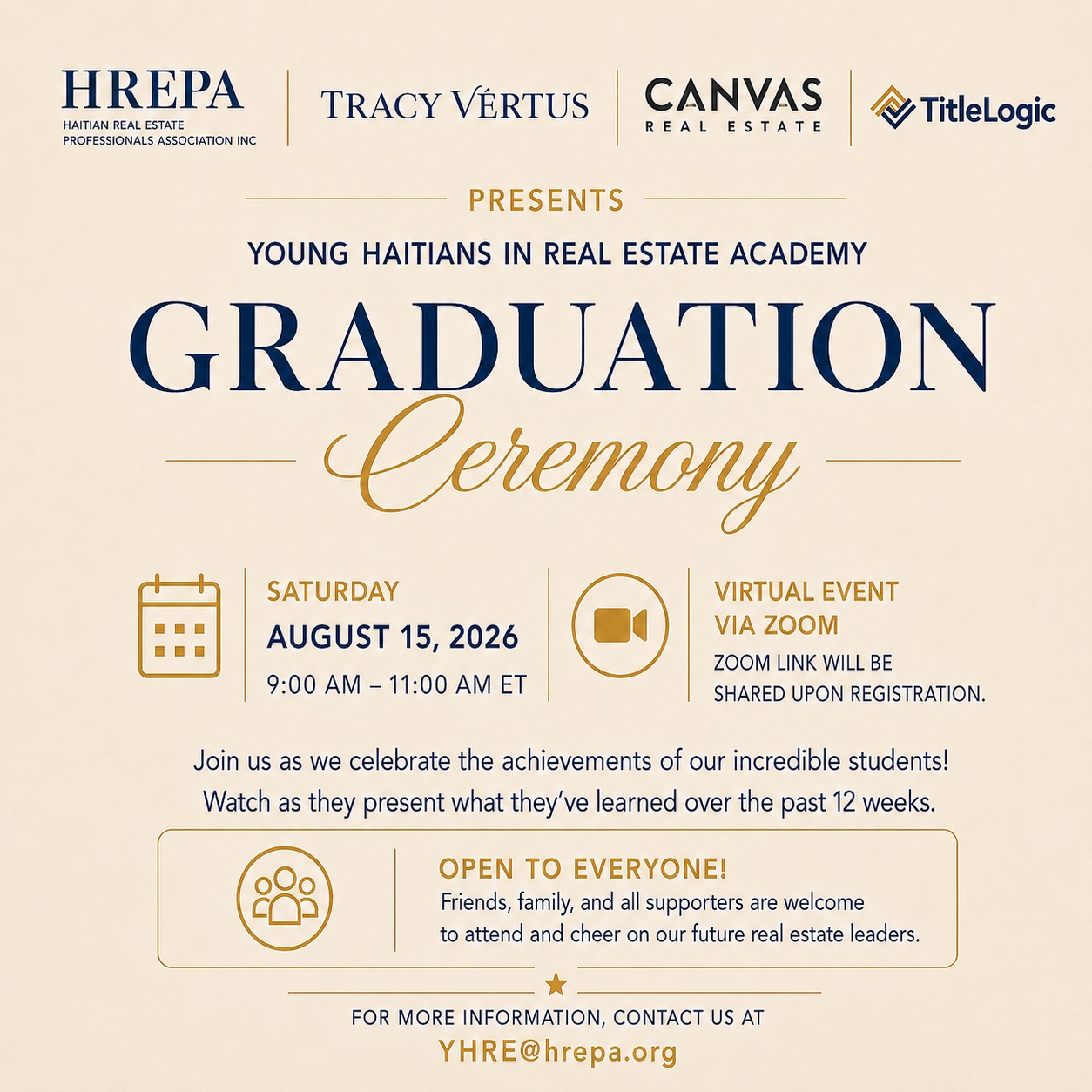 Young Haitians in Real Estate Academy Graduation Ceremony